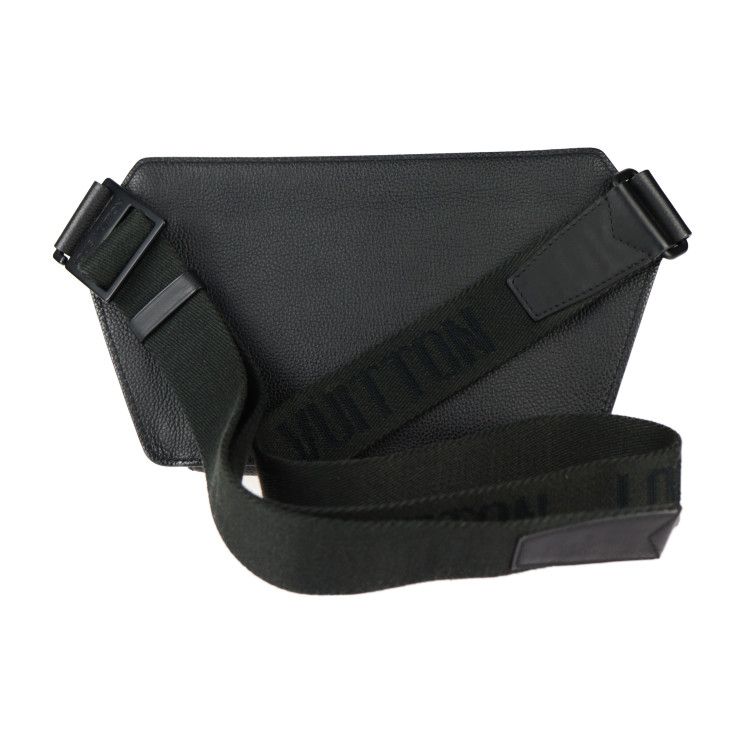 Louis Vuitton Take Off Suring Body Bag Grain Leather Noir Black Logo — view 3