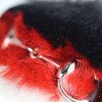 Gucci Horsebit Sandals 30 Faux Fur Rubber Navy Black Red — view 6