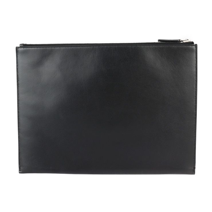 Saint Laurent Paris IPAD Militar Second Bag Leather Black Silver — view 3