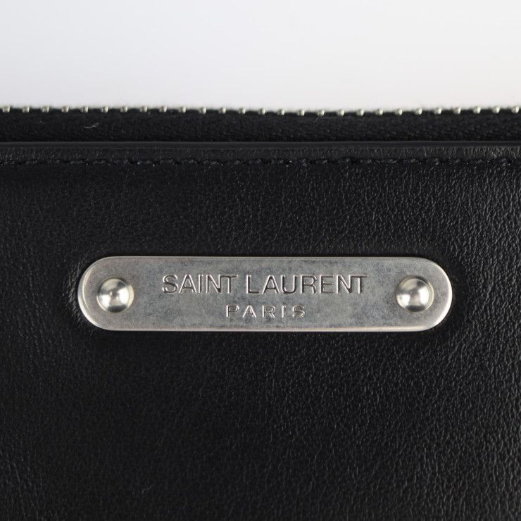 Saint Laurent Paris IPAD Militar Second Bag Leather Black Silver — view 7