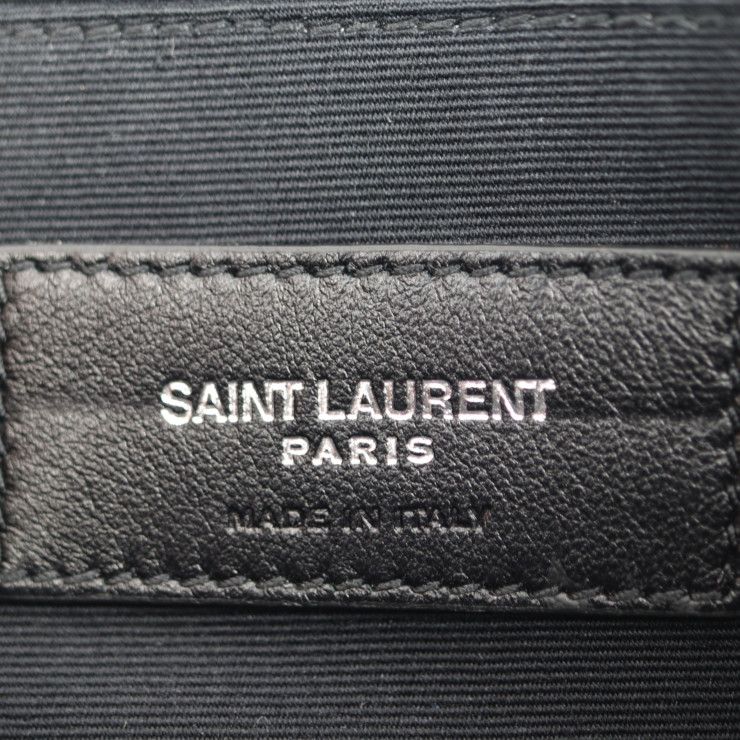 Saint Laurent Paris IPAD Militar Second Bag Leather Black Silver — view 9