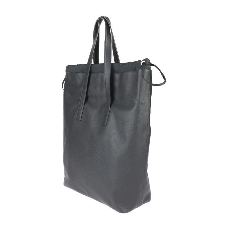 Louis Vuitton Cabas Light Tote Bag Leather Black Silver Hardware Taiga — view 3
