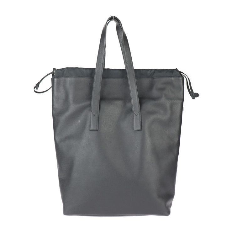 Louis Vuitton Cabas Light Tote Bag Leather Black Silver Hardware Taiga — view 4