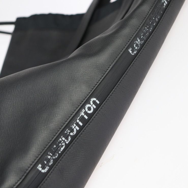 Louis Vuitton Cabas Light Tote Bag Leather Black Silver Hardware Taiga — view 7