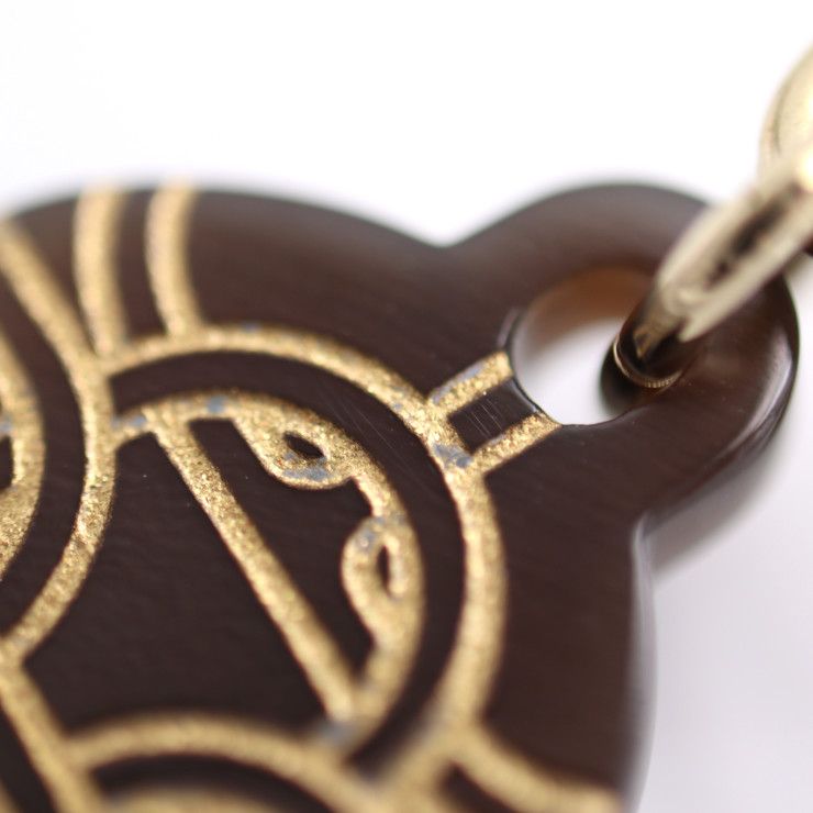Hermes Chaine D'ancre PM Earrings Metal Buffalo Horn Gold Brown — view 5