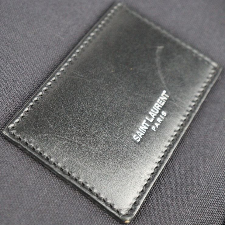 Saint Laurent Paris Backpack Daypack Canvas Leather Black Silver — view 7