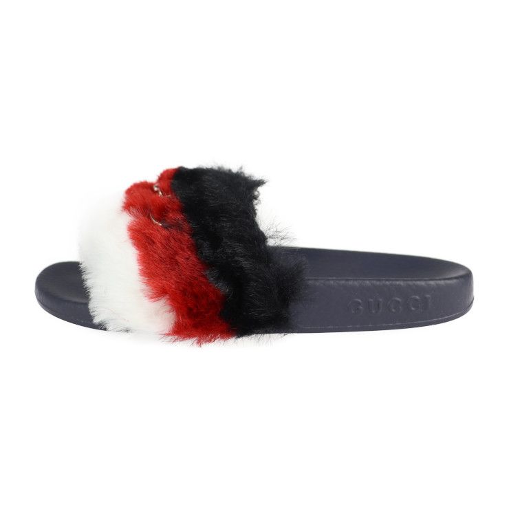 Gucci Horsebit Sandals 29 Rubber Faux Fur Tricolor — view 2