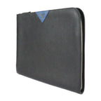 Prada Document Case Second Bag 2 Vn003 Leather Black Blue Silver Hardware — view 2