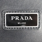 Prada Document Case Second Bag 2 Vn003 Leather Black Blue Silver Hardware — view 9
