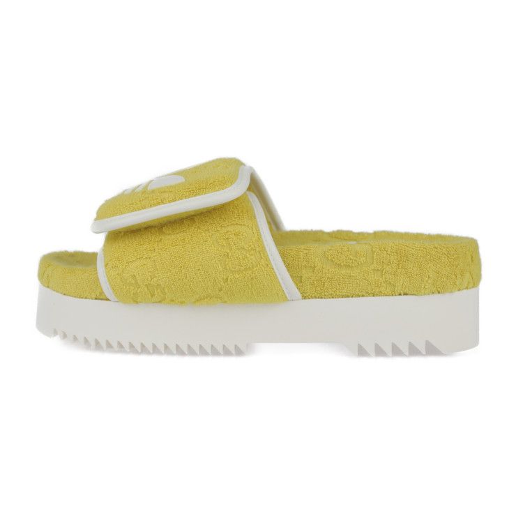 Gucci Platform Sandals Cotton Leather Rubber Yellow Adidas Collaboration — view 2