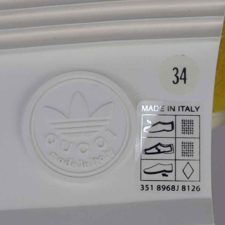 Gucci Platform Sandals Cotton Leather Rubber Yellow Adidas Collaboration — view 8