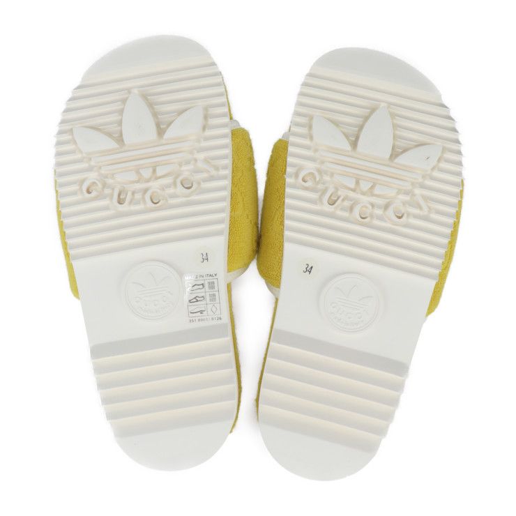 Gucci Platform Sandals Cotton Leather Rubber Yellow Adidas Collaboration — view 5