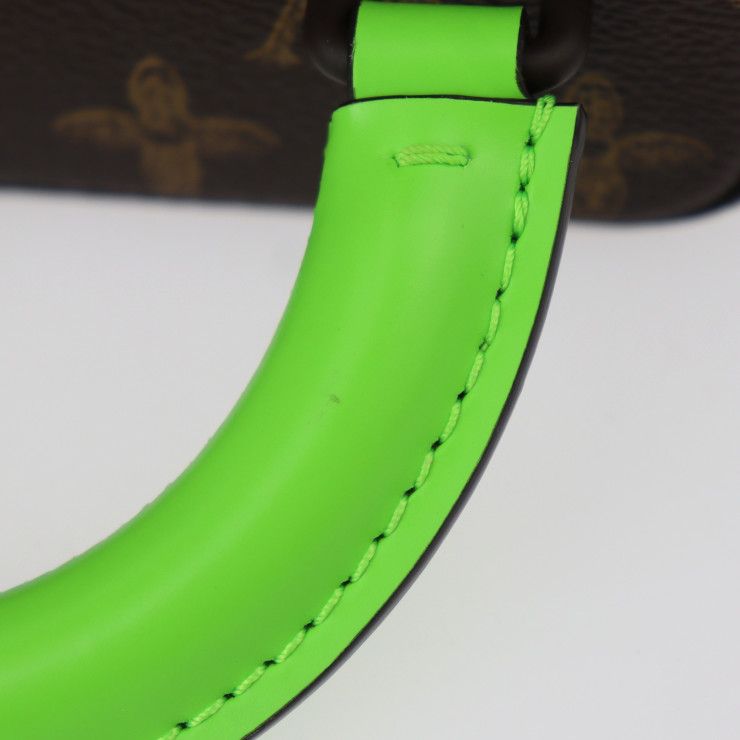 Louis Vuitton Vertical Box Trunk Handbag Leather Brown Green — view 8