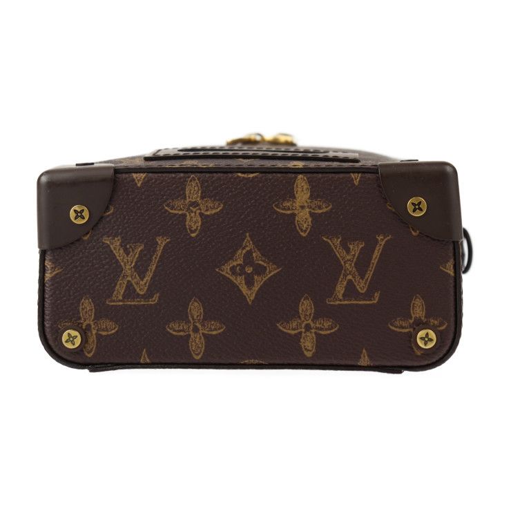 Louis Vuitton Vertical Box Trunk Handbag Leather Brown Green — view 4