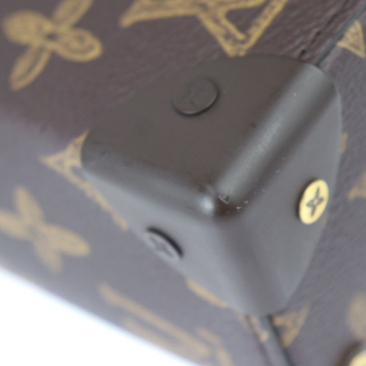 Louis Vuitton Vertical Box Trunk Handbag Leather Brown Green — view 6