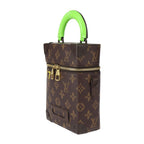 Louis Vuitton Vertical Box Trunk Handbag Leather Brown Green — view 2