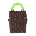 Louis Vuitton Vertical Box Trunk Handbag Leather Brown Green — view 3