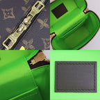 Louis Vuitton Vertical Box Trunk Handbag Leather Brown Green — view 9
