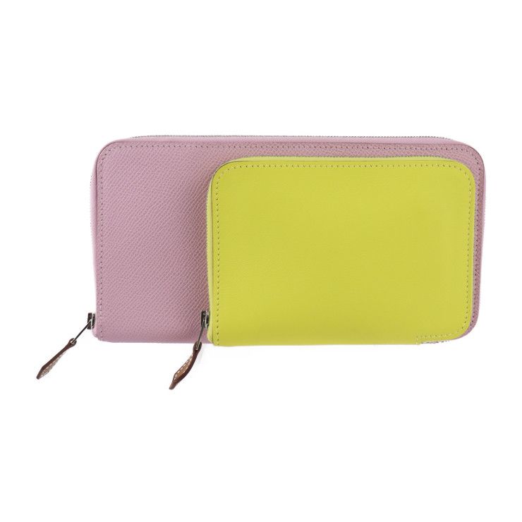 Hermes Nouveau Tougot Shoulder Bag Vaux Epson Vorsoft Mauve Sylvestre Lime — view 2