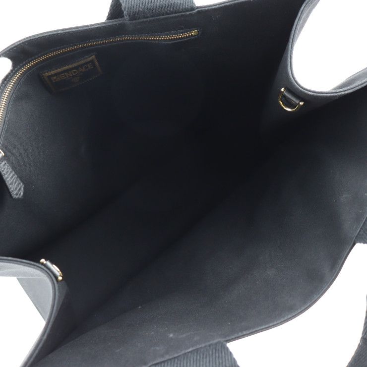 Fendi Tote Bag 7 Va558 Canvas Black Gold Fendace Versace Collaboration 2-Way — view 6