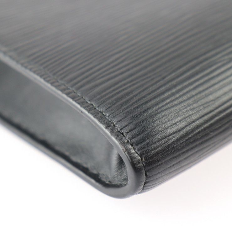 Louis Vuitton Pochette Jules GM Clutch Bag Leather Black Yellow Silver — view 5