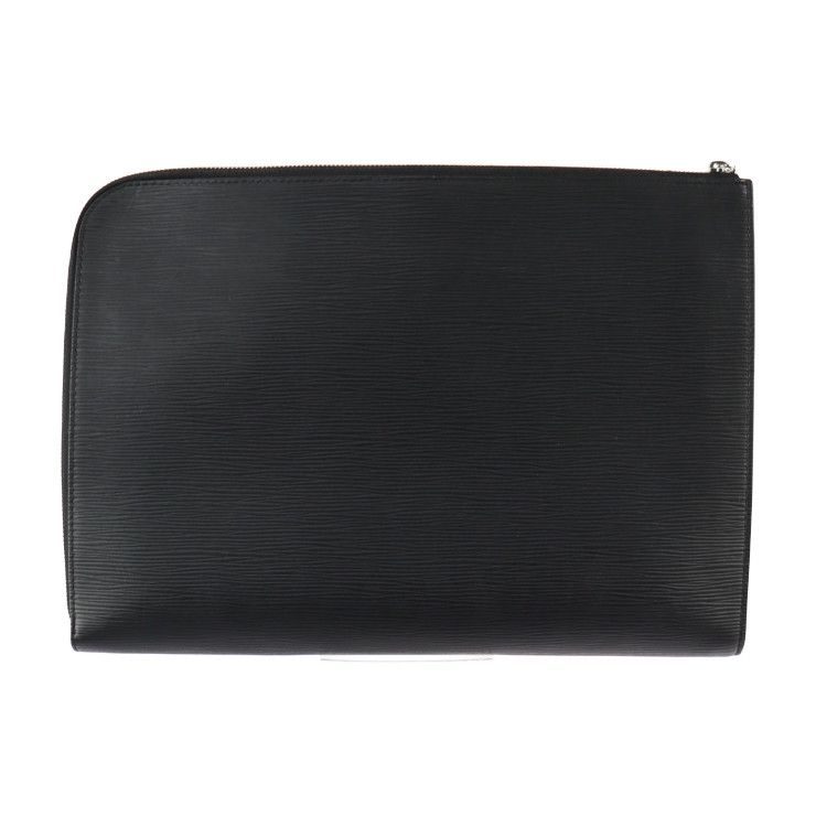 Louis Vuitton Pochette Jules GM Clutch Bag Leather Black Yellow Silver — view 3