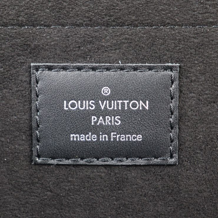 Louis Vuitton Pochette Jules GM Clutch Bag Leather Black Yellow Silver — view 9