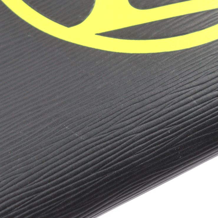 Louis Vuitton Pochette Jules GM Clutch Bag Leather Black Yellow Silver — view 6