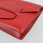 Hermes Clutch Bag Courchevel Red Fako Second Stamped 0 — view 5
