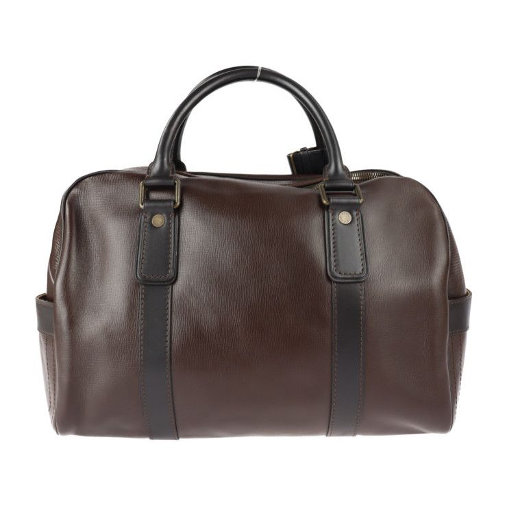 Louis Vuitton Carryall Boston Bag Leather Cafe Dark Brown Utah Travel — view 3