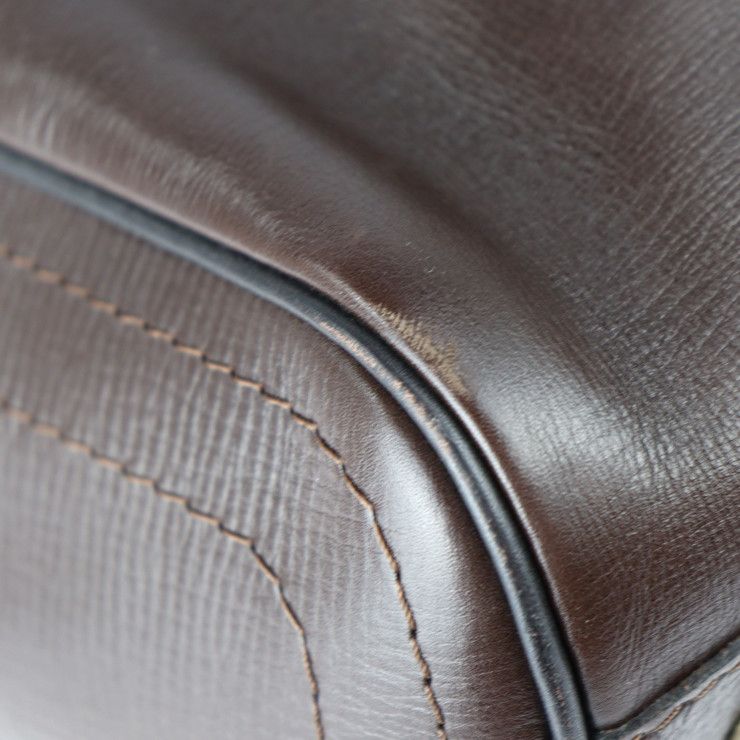 Louis Vuitton Carryall Boston Bag Leather Cafe Dark Brown Utah Travel — view 5