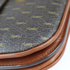 Saint Laurent Satchel Monogram Shoulder Bag Leather Brownish — view 6