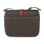Saint Laurent Satchel Monogram Shoulder Bag Leather Brownish — view 4
