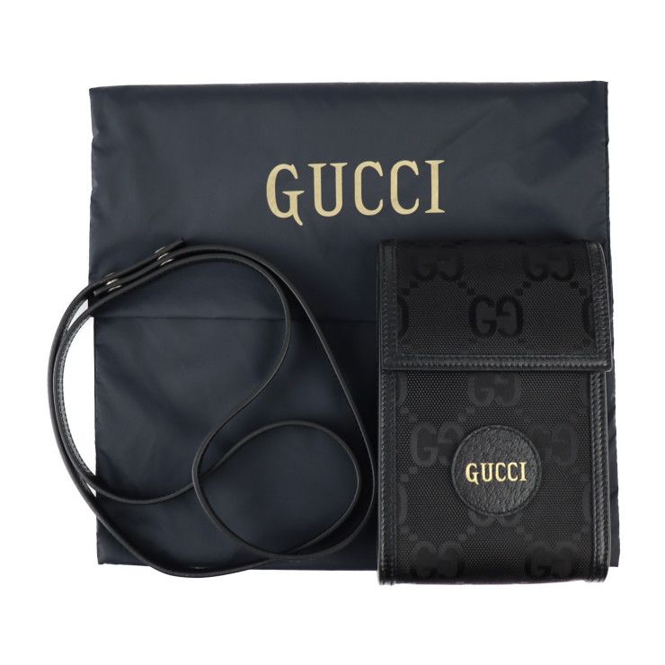 Gucci Off The Grid Shoulder Bag Leather Nylon Black GG — view 8