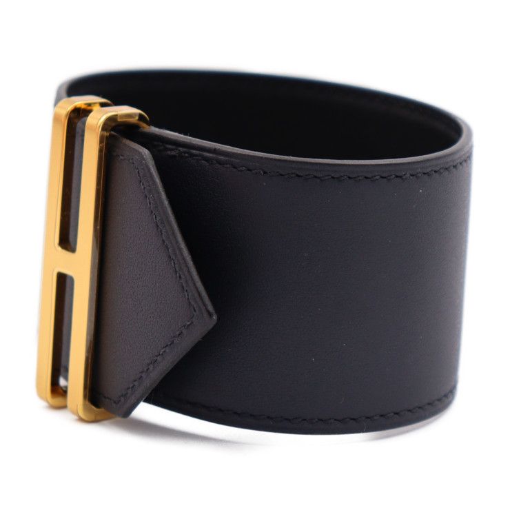 Hermes Elan Bracelet Ccaa Vorsift Black Gold Hardware — view 3