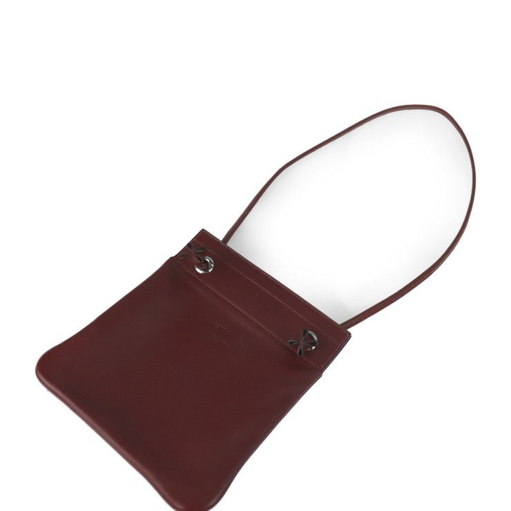 Hermes Aline Mini Shoulder Bag Vosuift Rouge Ash Red With Silver — view 5