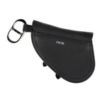 Christian Dior Saddle Poach Pouch Coin Case Leather Black Silver — view 2