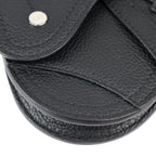 Christian Dior Saddle Poach Pouch Coin Case Leather Black Silver — view 4