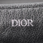 Christian Dior Saddle Poach Pouch Coin Case Leather Black Silver — view 6
