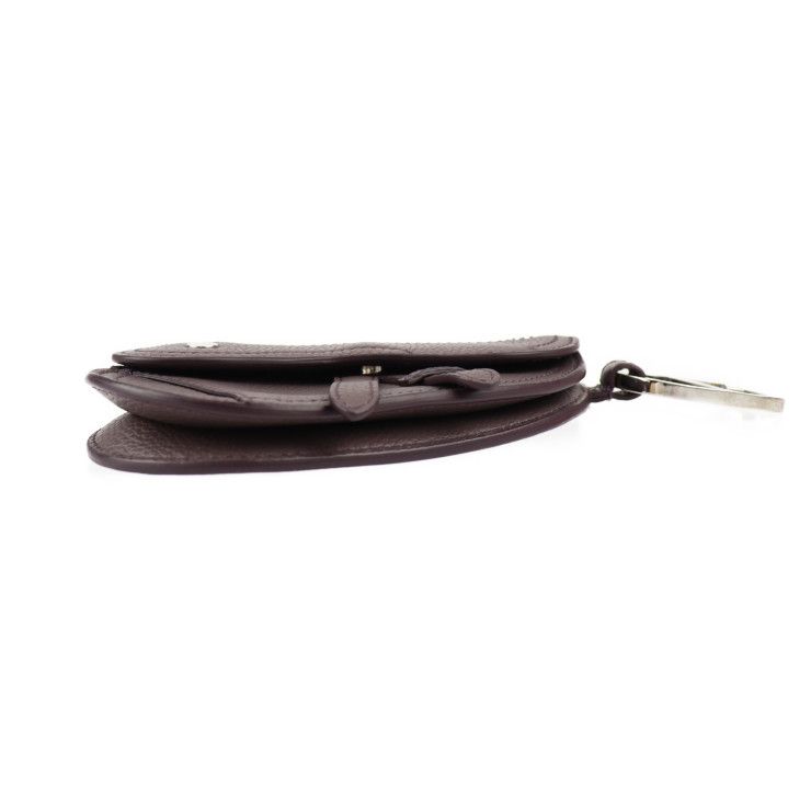 Christian Dior Saddle Poach Pouch Coin Case Leather Purple Silver — view 3
