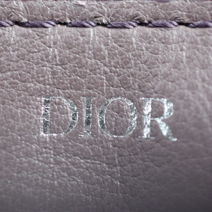Christian Dior Saddle Poach Pouch Coin Case Leather Purple Silver — view 8