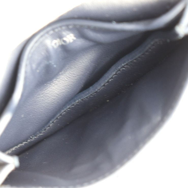 Dior Saddle Poach Pouch Coin Case Leather Dark Navy Silver Hardware — view 6