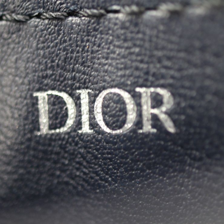 Dior Saddle Poach Pouch Coin Case Leather Dark Navy Silver Hardware — view 7