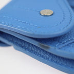 Christian Dior Saddle Poach Pouch Coin Case Leather Blue Silver — view 6