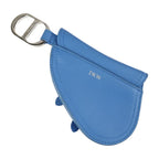 Christian Dior Saddle Poach Pouch Coin Case Leather Blue Silver — view 2