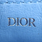 Christian Dior Saddle Poach Pouch Coin Case Leather Blue Silver — view 9