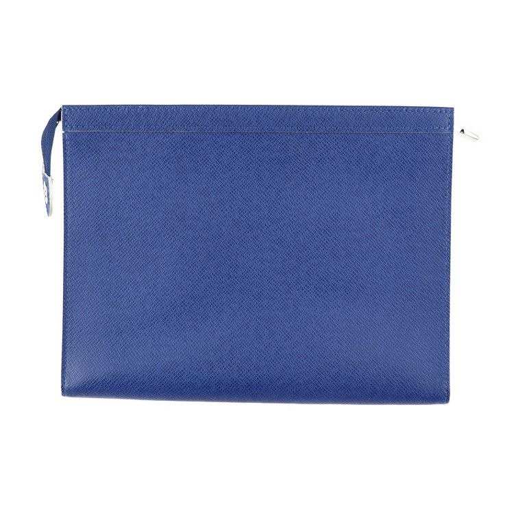 Louis Vuitton Pochette Voyage MM Second Bag Leather Cobalt Blue Silver — view 3