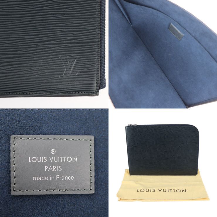 Louis Vuitton Pochette Jules GM Second Bag Leather Blue Marline Silver — view 8