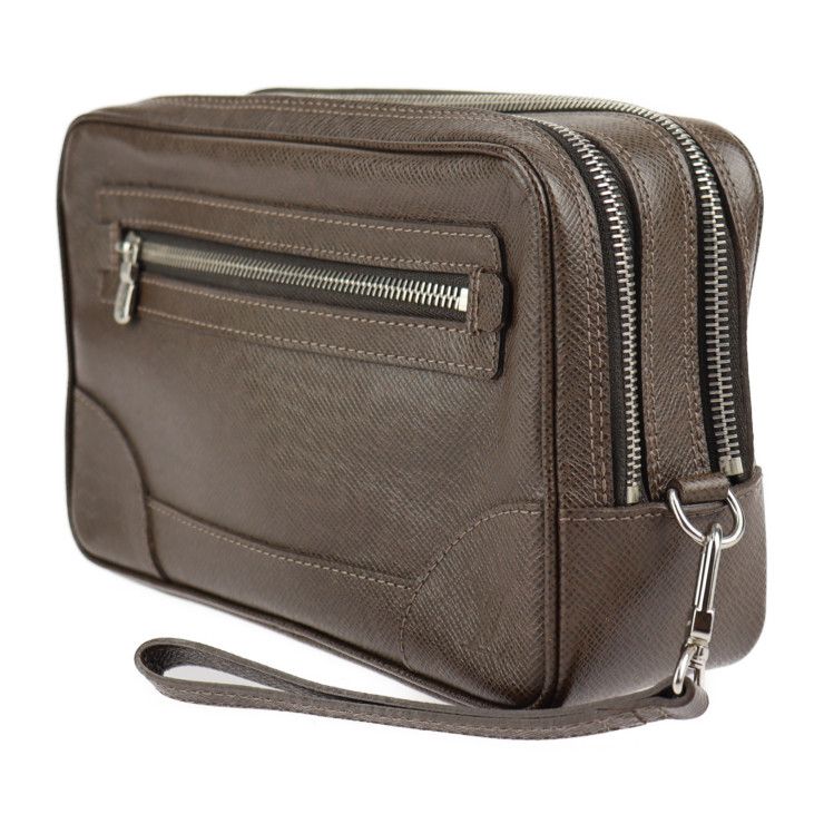 Louis Vuitton Pavel Second Bag Leather Grizzly Brown Silver Hardware — view 2