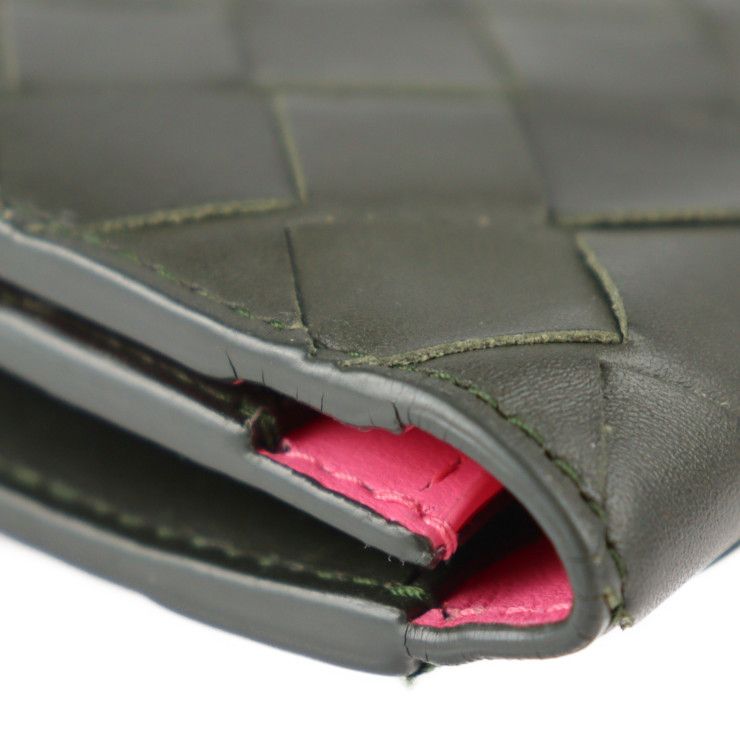 Bottega Veneta Bifold Wallet Leather Black Pink Intrecciat — view 5